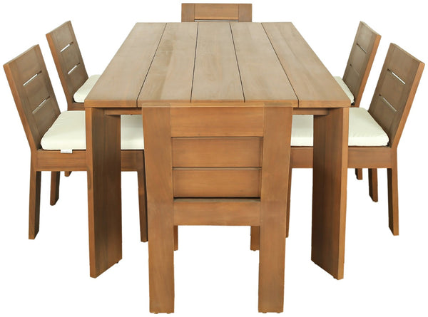 Meridian Furniture Mirella Solid Teak Rectangular Outdoor Dining Table for Patio Terrace Entertaining 78.75 inches 111-DT78