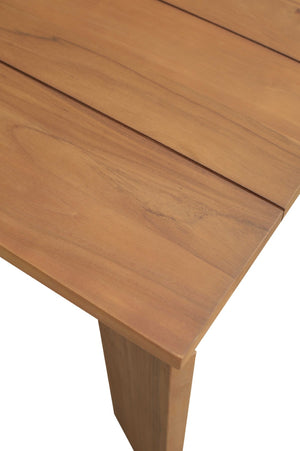 Meridian Furniture Mirella Solid Teak Rectangular Outdoor Dining Table for Patio Terrace Entertaining 96 inches 111-DT96