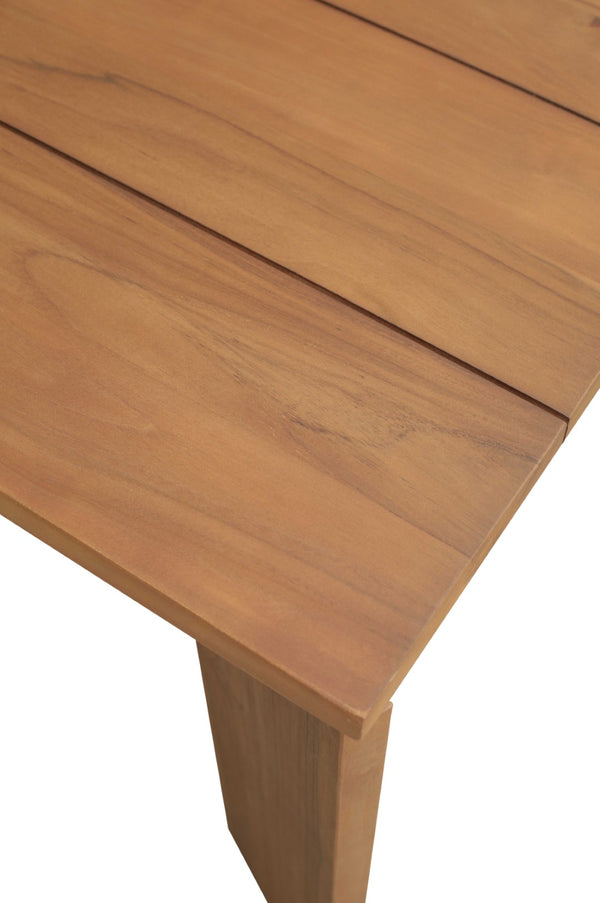 Meridian Furniture Mirella Solid Teak Rectangular Outdoor Dining Table for Patio Terrace Entertaining 96 inches 111-DT96
