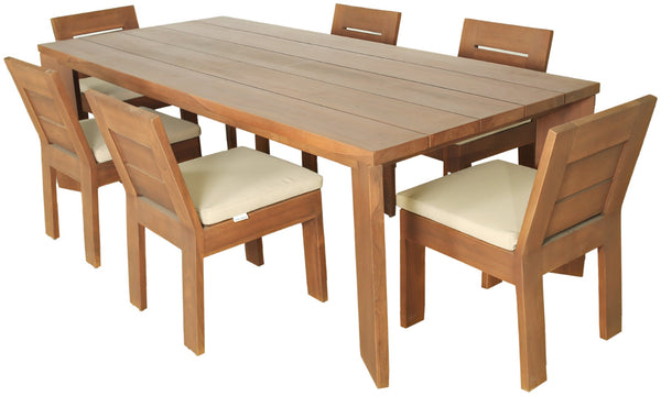 Meridian Furniture Mirella Solid Teak Rectangular Outdoor Dining Table for Patio Terrace Entertaining 96 inches 111-DT96