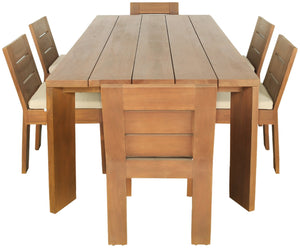 Meridian Furniture Mirella Solid Teak Rectangular Outdoor Dining Table for Patio Terrace Entertaining 96 inches 111-DT96