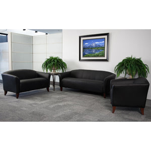 English Elm HERCULES Imperial Series Reception Set - Stylish, Durable Seating for Offices and Waiting Areas Black 111-SET-BK-GG