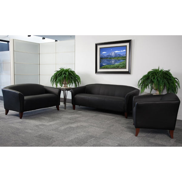 English Elm HERCULES Imperial Series Reception Set - Stylish, Durable Seating for Offices and Waiting Areas Black 111-SET-BK-GG
