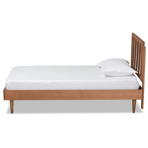 Baxton Studio Baxton Studio Kuro Twin Platform Bed – Modern Walnut Brown Wood, Adjustable Height, Sleek Design Kuro-Ash Walnut-Twin