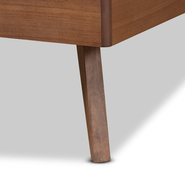 Baxton Studio Baxton Studio Michi Twin Bed – Stylish Ash Walnut Finish with Adjustable Headboard & Slatted Support Michi-Ash Walnut-Twin