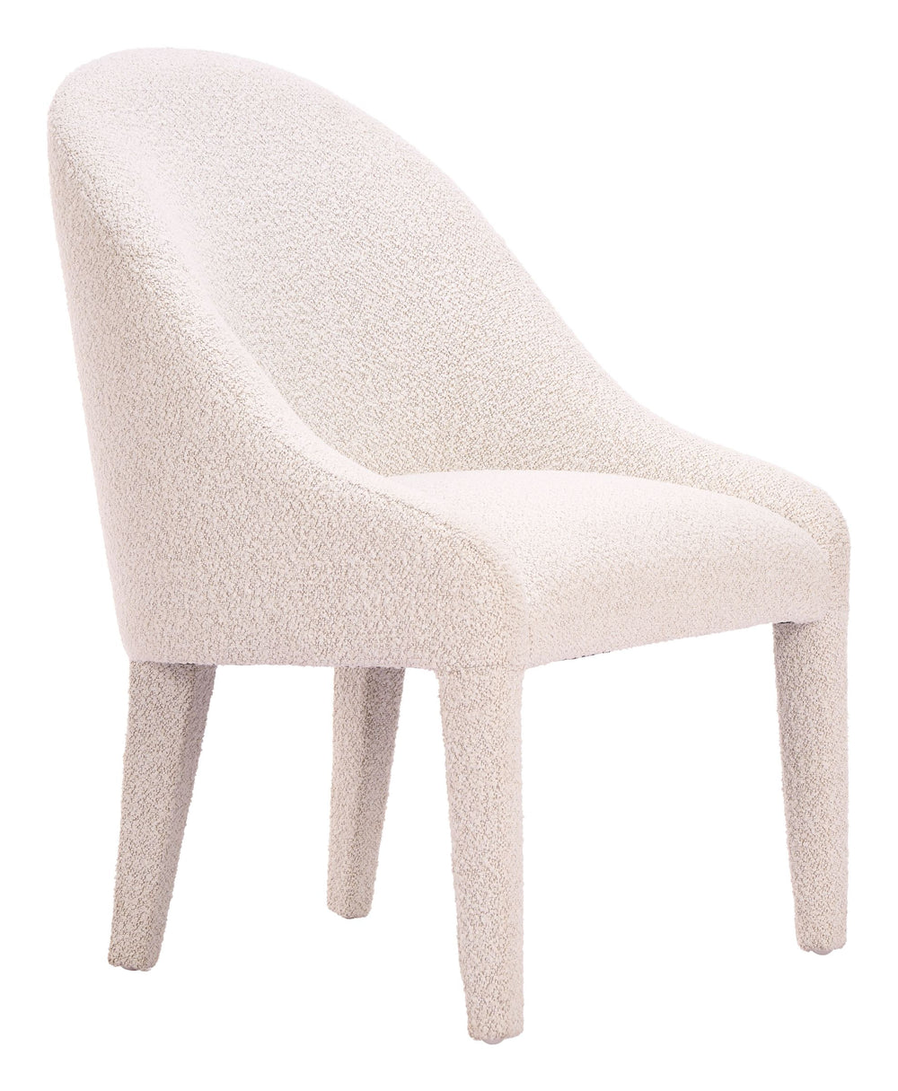 Zuo Modern Domo Art Deco Shearling Upholstered Dining Chair Rubberwood Frame Hospitality Grade 111002