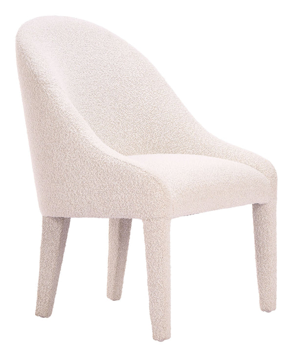Zuo Modern Domo Art Deco Shearling Upholstered Dining Chair Rubberwood Frame Hospitality Grade 111002