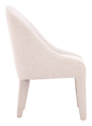 Domo Art Deco Shearling Upholstered Dining Chair Rubberwood Frame Hospitality Grade