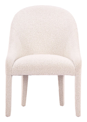 Domo Art Deco Shearling Upholstered Dining Chair Rubberwood Frame Hospitality Grade