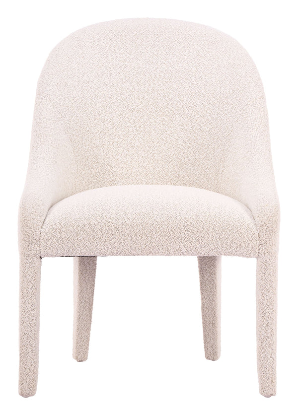 Domo Art Deco Shearling Upholstered Dining Chair Rubberwood Frame Hospitality Grade