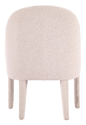Domo Art Deco Shearling Upholstered Dining Chair Rubberwood Frame Hospitality Grade