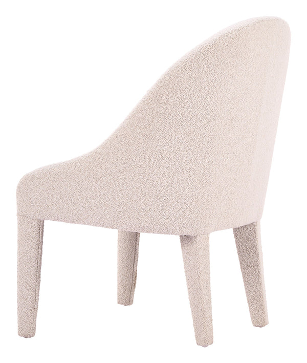 Domo Art Deco Shearling Upholstered Dining Chair Rubberwood Frame Hospitality Grade