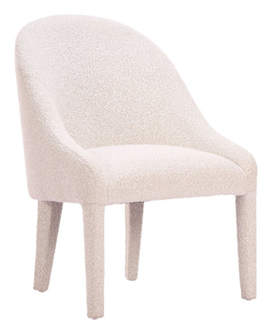 Domo Art Deco Shearling Upholstered Dining Chair Rubberwood Frame Hospitality Grade