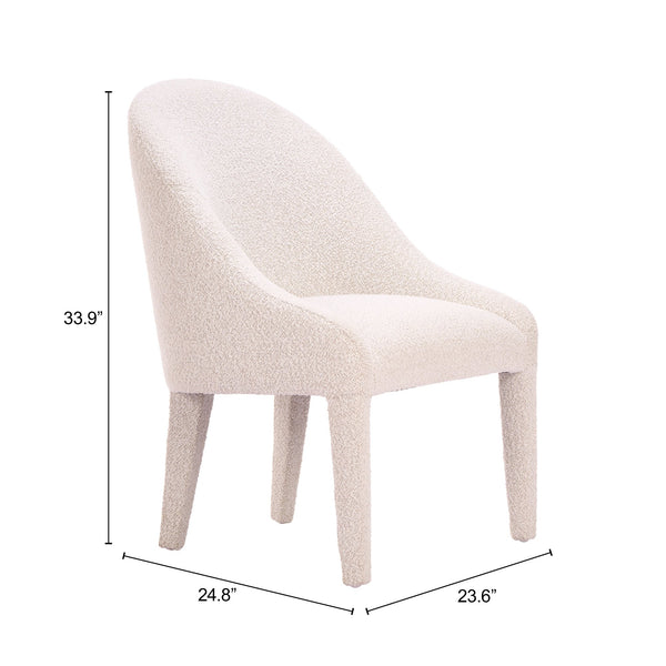 Domo Art Deco Shearling Upholstered Dining Chair Rubberwood Frame Hospitality Grade