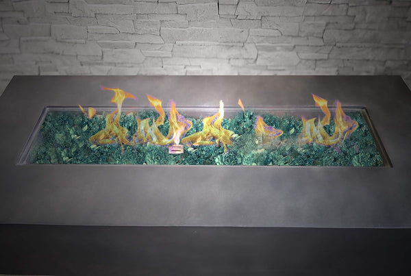 English Elm Concrete Propane/Natural Gas Fire Pit Table with Lava Rocks, Weatherproof Concrete, Easy Controls B120P204349