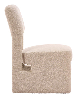 Dewey Shearling Upholstered Dining Chair Set Rubberwood Frame Modern Deco Style
