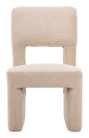 Dewey Shearling Upholstered Dining Chair Set Rubberwood Frame Modern Deco Style