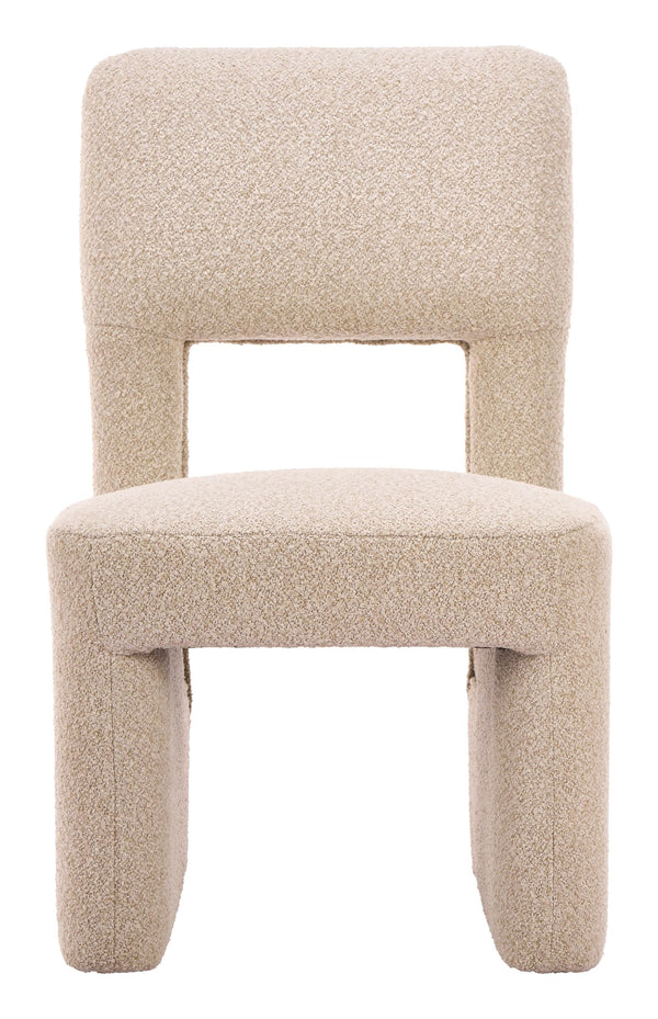 Dewey Shearling Upholstered Dining Chair Set Rubberwood Frame Modern Deco Style