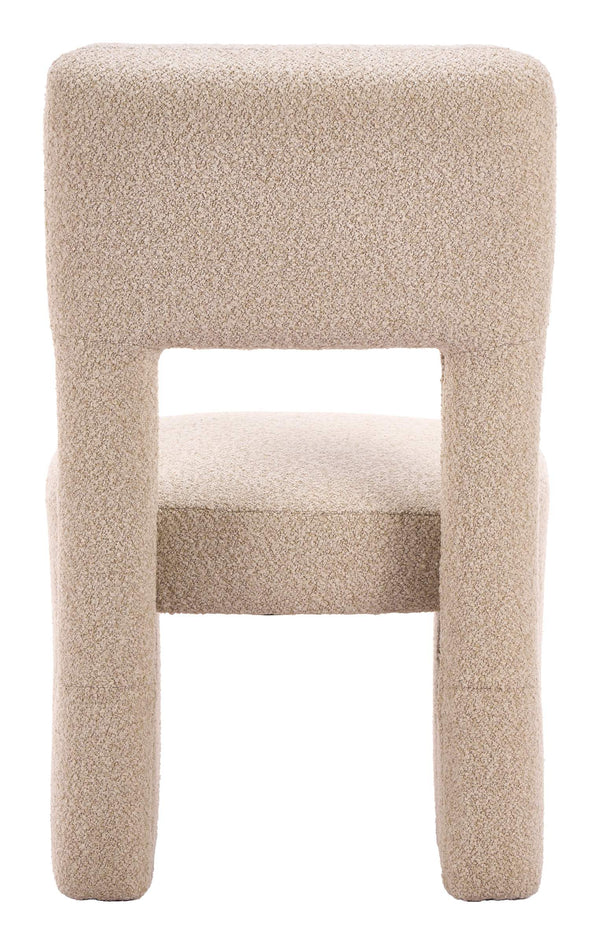 Dewey Shearling Upholstered Dining Chair Set Rubberwood Frame Modern Deco Style