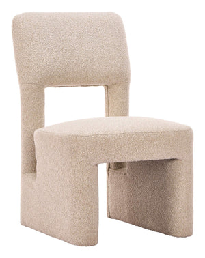 Dewey Shearling Upholstered Dining Chair Set Rubberwood Frame Modern Deco Style