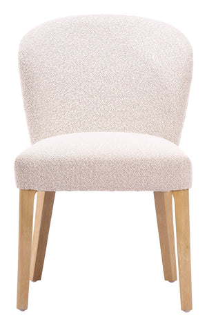 Mondstein Shearling Upholstered Dining Chairs Set of 2 Art Deco Rubberwood Frame