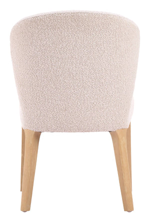 Mondstein Shearling Upholstered Dining Chairs Set of 2 Art Deco Rubberwood Frame
