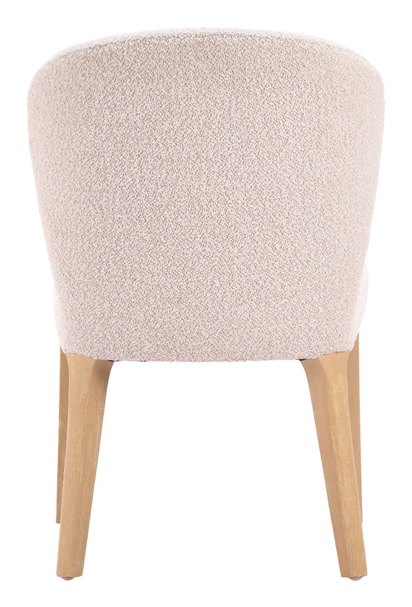 Mondstein Shearling Upholstered Dining Chairs Set of 2 Art Deco Rubberwood Frame