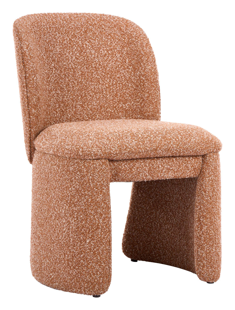 Zuo Modern Citrine Shearling Upholstered Dining Chairs Set of 2 Art Deco Rubberwood Frame 111005