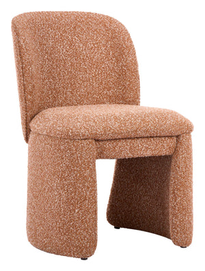 Zuo Modern Citrine Shearling Upholstered Dining Chairs Set of 2 Art Deco Rubberwood Frame 111005