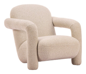 Zuo Modern Selenya Shearling Upholstered Accent Chair Modern Deco Style for Living Room 111006
