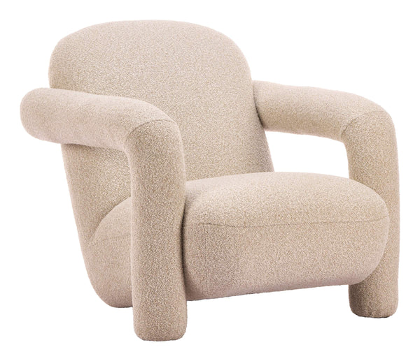Zuo Modern Selenya Shearling Upholstered Accent Chair Modern Deco Style for Living Room 111006
