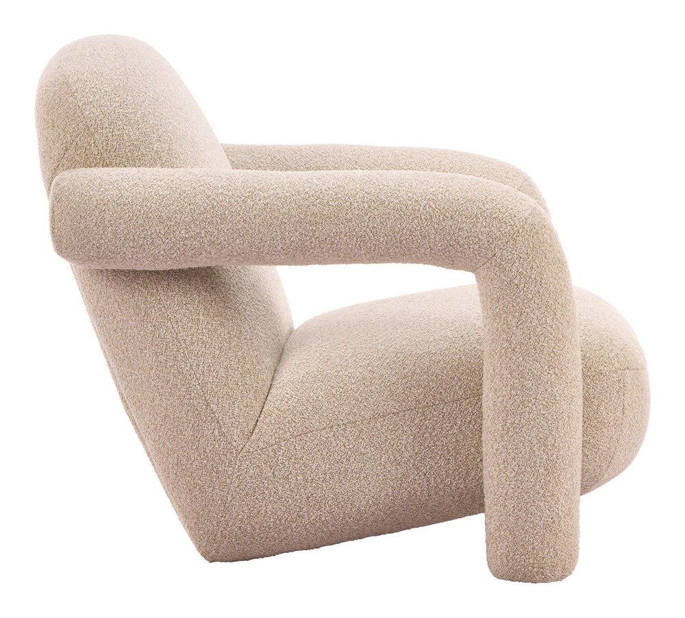 Zuo Modern Selenya Shearling Upholstered Accent Chair Modern Deco Style for Living Room 111006