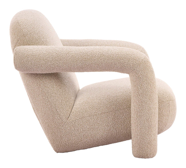 Selenya Shearling Upholstered Accent Chair Modern Deco Style for Living Room