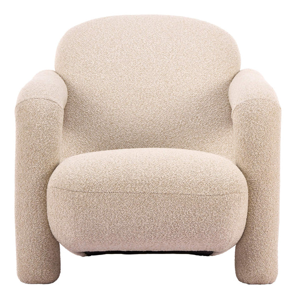 Selenya Shearling Upholstered Accent Chair Modern Deco Style for Living Room
