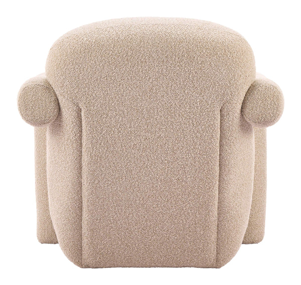 Selenya Shearling Upholstered Accent Chair Modern Deco Style for Living Room