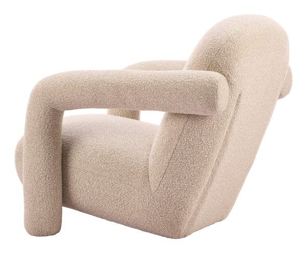 Selenya Shearling Upholstered Accent Chair Modern Deco Style for Living Room