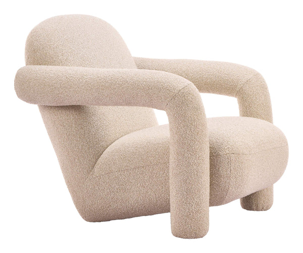 Selenya Shearling Upholstered Accent Chair Modern Deco Style for Living Room