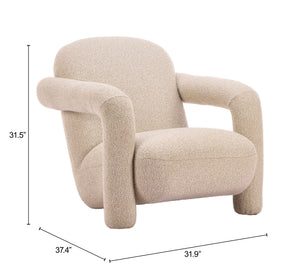 Selenya Shearling Upholstered Accent Chair Modern Deco Style for Living Room