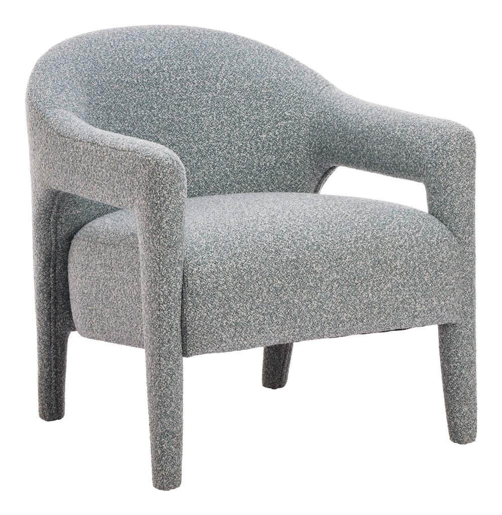 Zuo Modern Eluma Shearling Accent Chair Plush Rubberwood Frame Mid-century Living Room Seat 111008