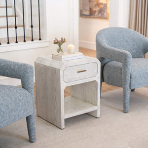 Eluma Shearling Accent Chair Plush Rubberwood Frame Mid-century Living Room Seat