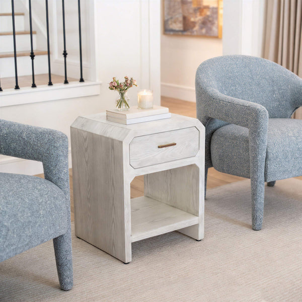 Eluma Shearling Accent Chair Plush Rubberwood Frame Mid-century Living Room Seat