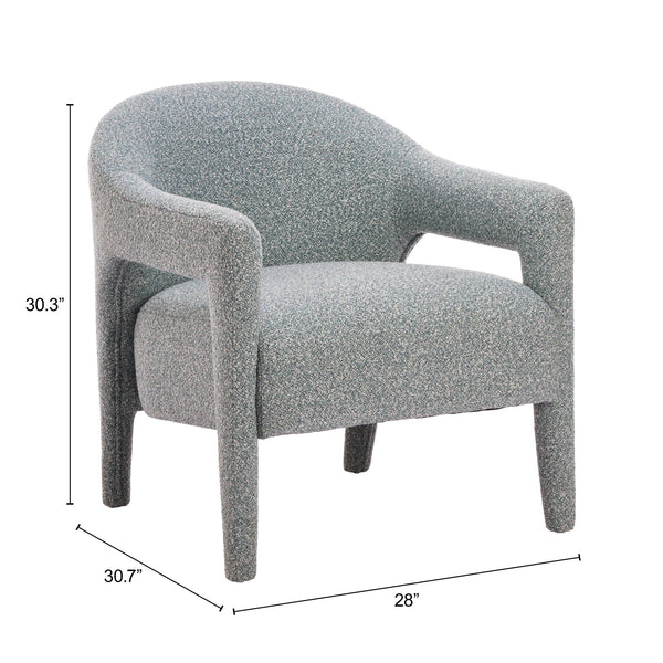 Eluma Shearling Accent Chair Plush Rubberwood Frame Mid-century Living Room Seat