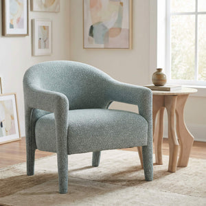 Eluma Shearling Accent Chair Plush Rubberwood Frame Mid-century Living Room Seat