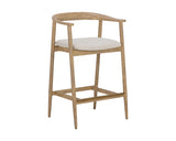 Jeremy Counter Stool - Weathered Oak - Dove Cream 111008 Sunpan