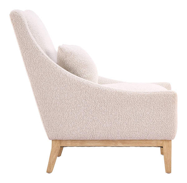 Velun Shearling Style Accent Chair Sculpted Silhouette Rubberwood Frame Living Room