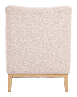 Velun Shearling Style Accent Chair Sculpted Silhouette Rubberwood Frame Living Room
