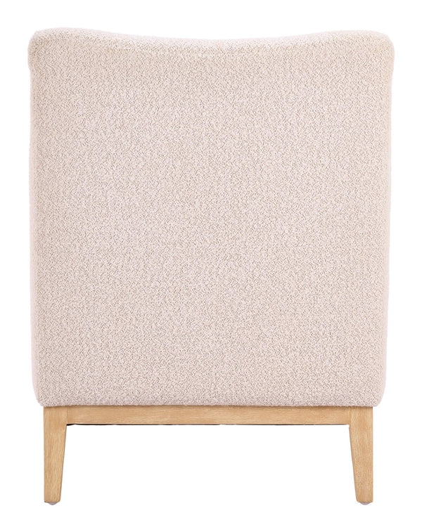 Velun Shearling Style Accent Chair Sculpted Silhouette Rubberwood Frame Living Room