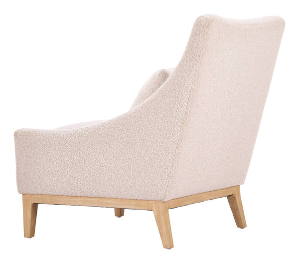 Velun Shearling Style Accent Chair Sculpted Silhouette Rubberwood Frame Living Room