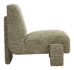 Orleen Accent Chair Textured Polyester Upholstery Solid Wood Frame Modern Lounge