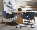 Elina Dining Table - Round - Light Oak - 54" 111022 Sunpan